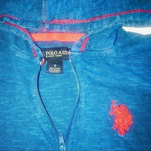 US Polo Assn boys hoodie shirt jacket size 8 - Picture 2 of 2